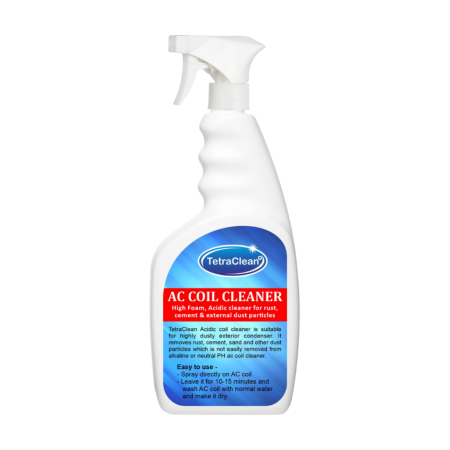 TetraClean Acidic & High Foam AC Coil Cleaner | Removes Rust, Cement, and Heavy Dust | Ideal for Exterior Condensers 500ml Red