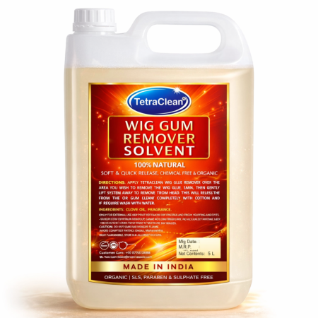 TetraClean Lace Wig & Hair Extension Glue Solvent – Easy Peel-Off Removal 5,Ltr